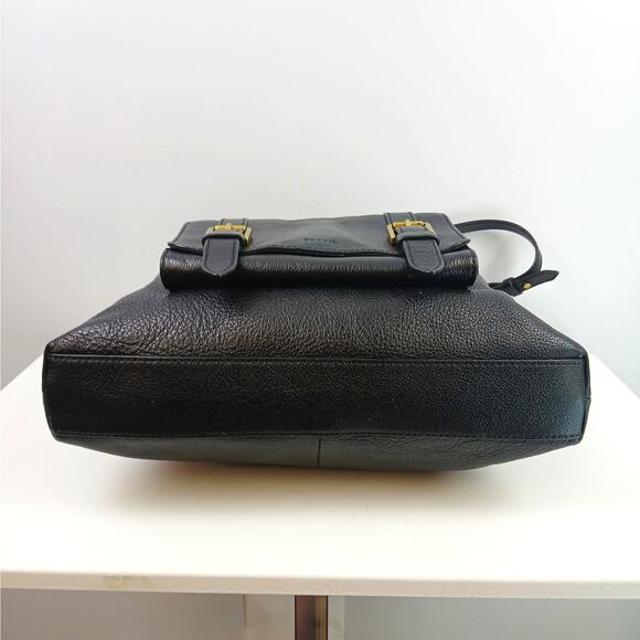 Fossil Cleo Large 1 Strap Hobo Shoulder Bag In Soft Black Leather Gold Hardware